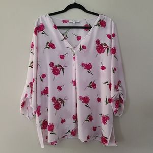 CHAUS Pink Floral Blouse XXL
